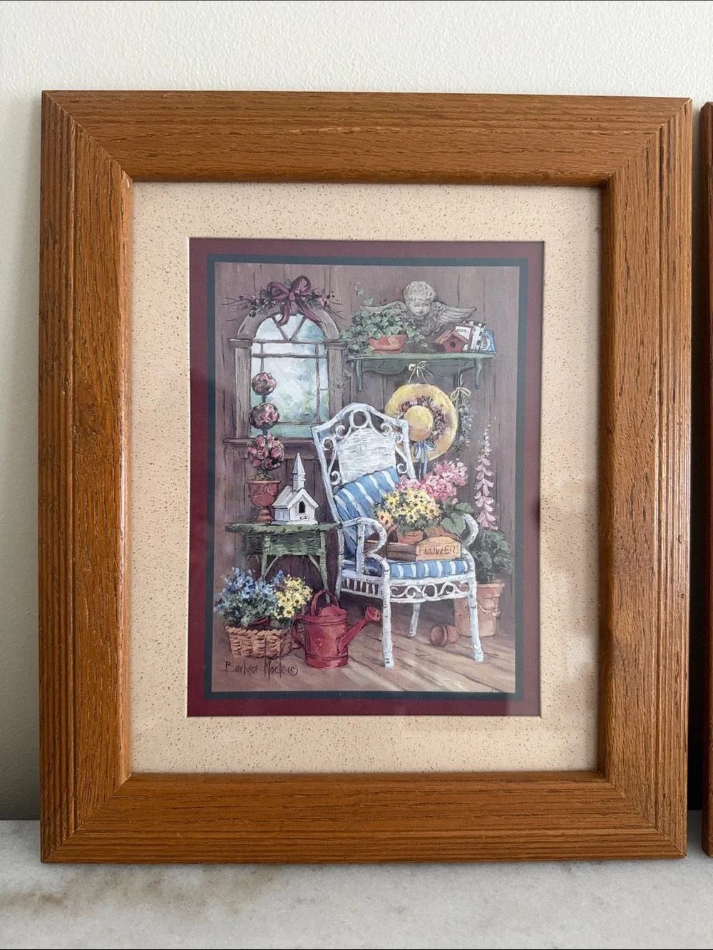 2 Vintage Home Interiors garden themed artwork by Barbara Mock